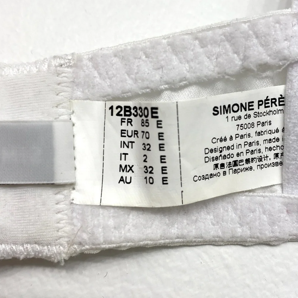 Simone Pérèle Wish Demi Bra 32E Crystal White Embroidered Underwire Bridal - Picture 12 of 15